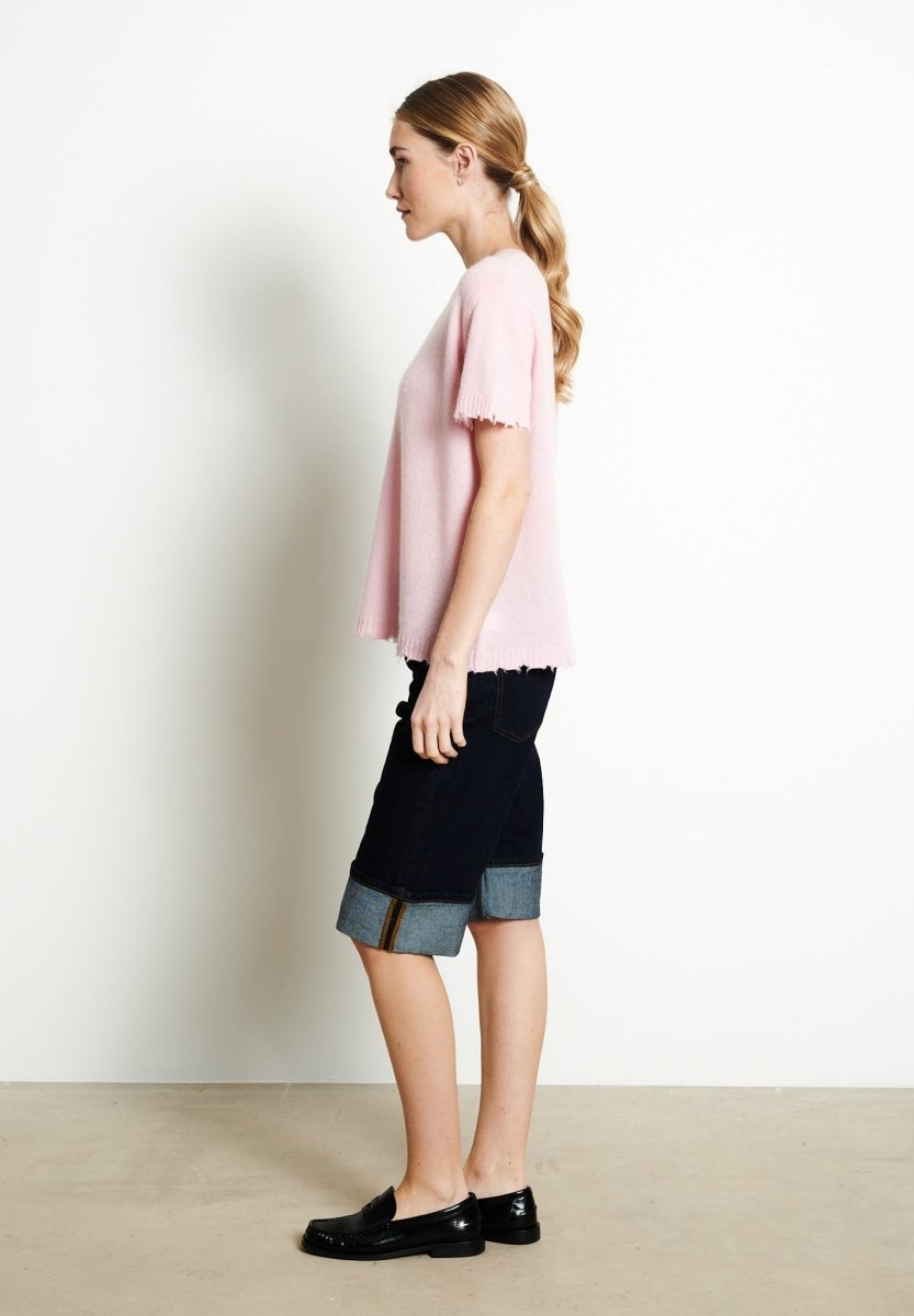 T-shirt col rond cachemire rose baby femme - AVA 6