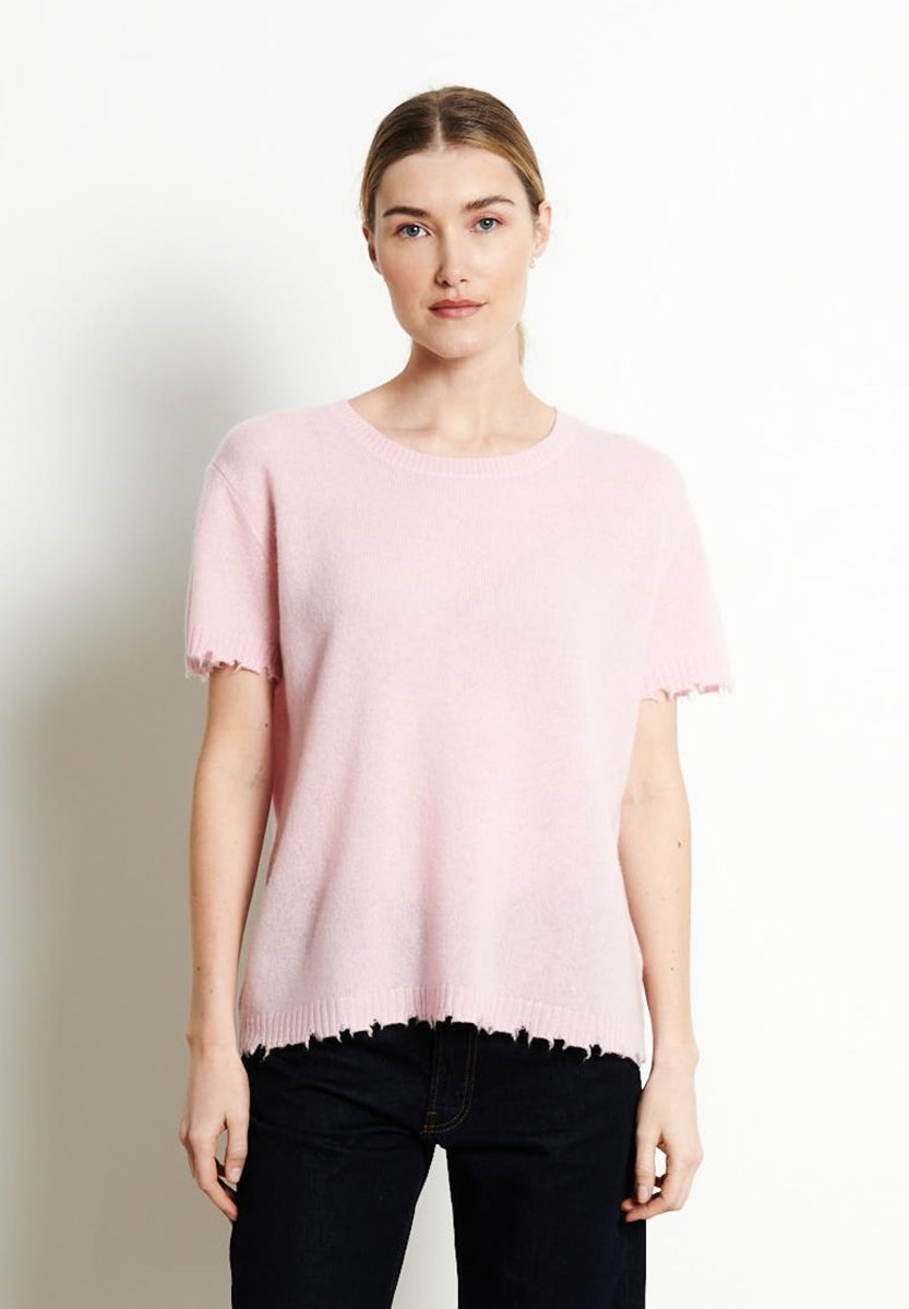 T-shirt col rond cachemire rose baby femme - AVA 6