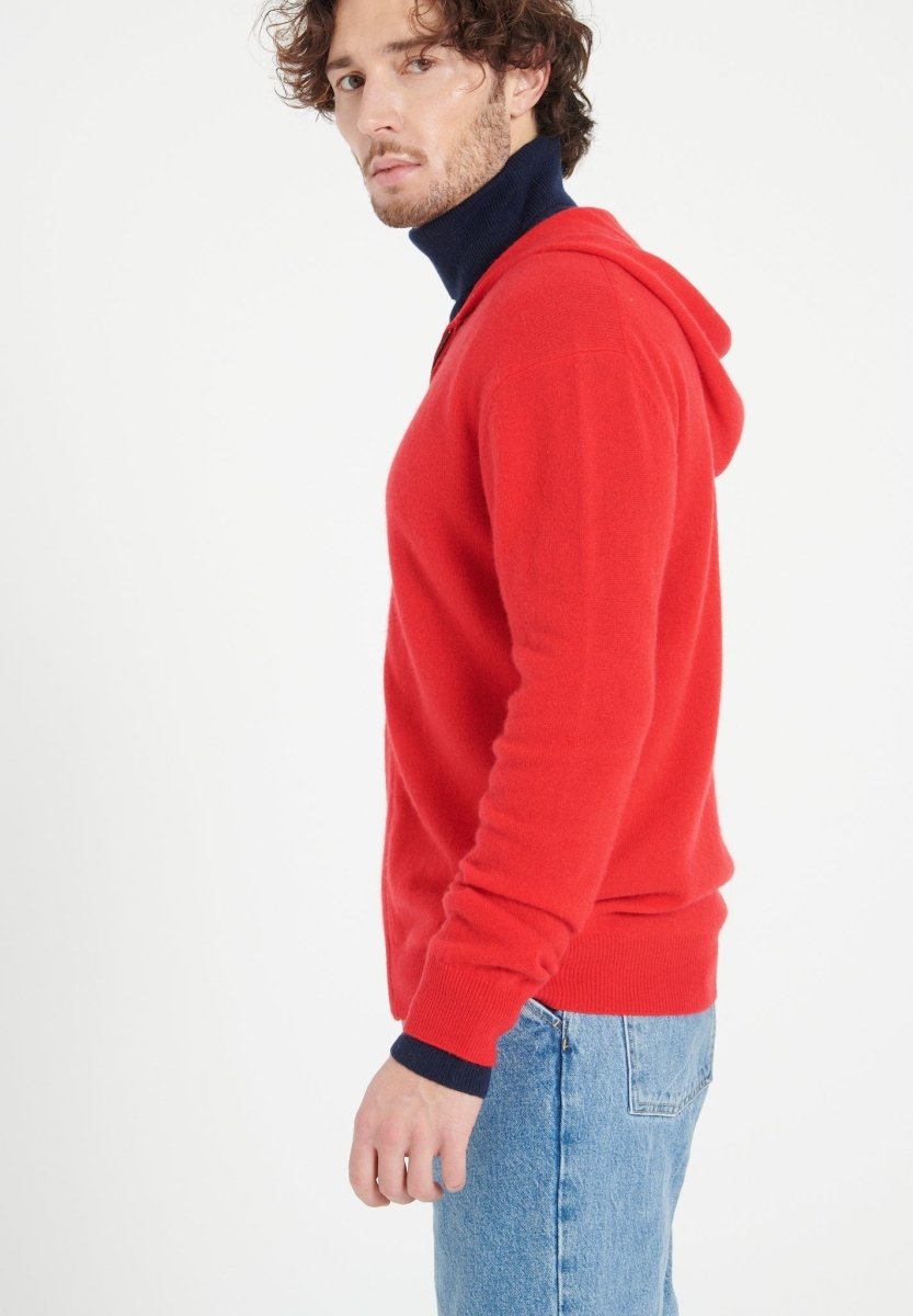 Sweat à capuche cachemire rouge homme - LUKE 6