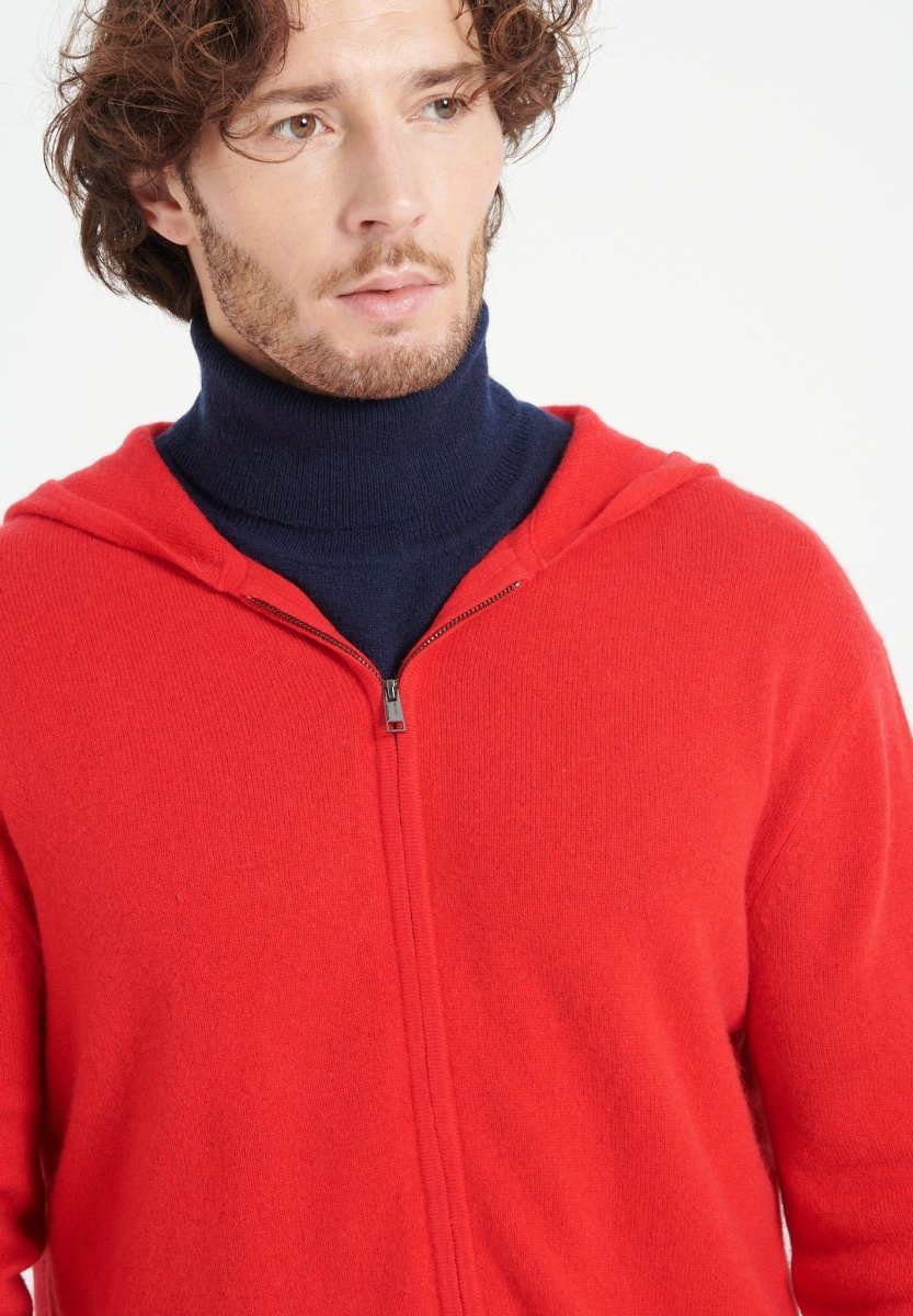 Sweat à capuche cachemire rouge homme - LUKE 6